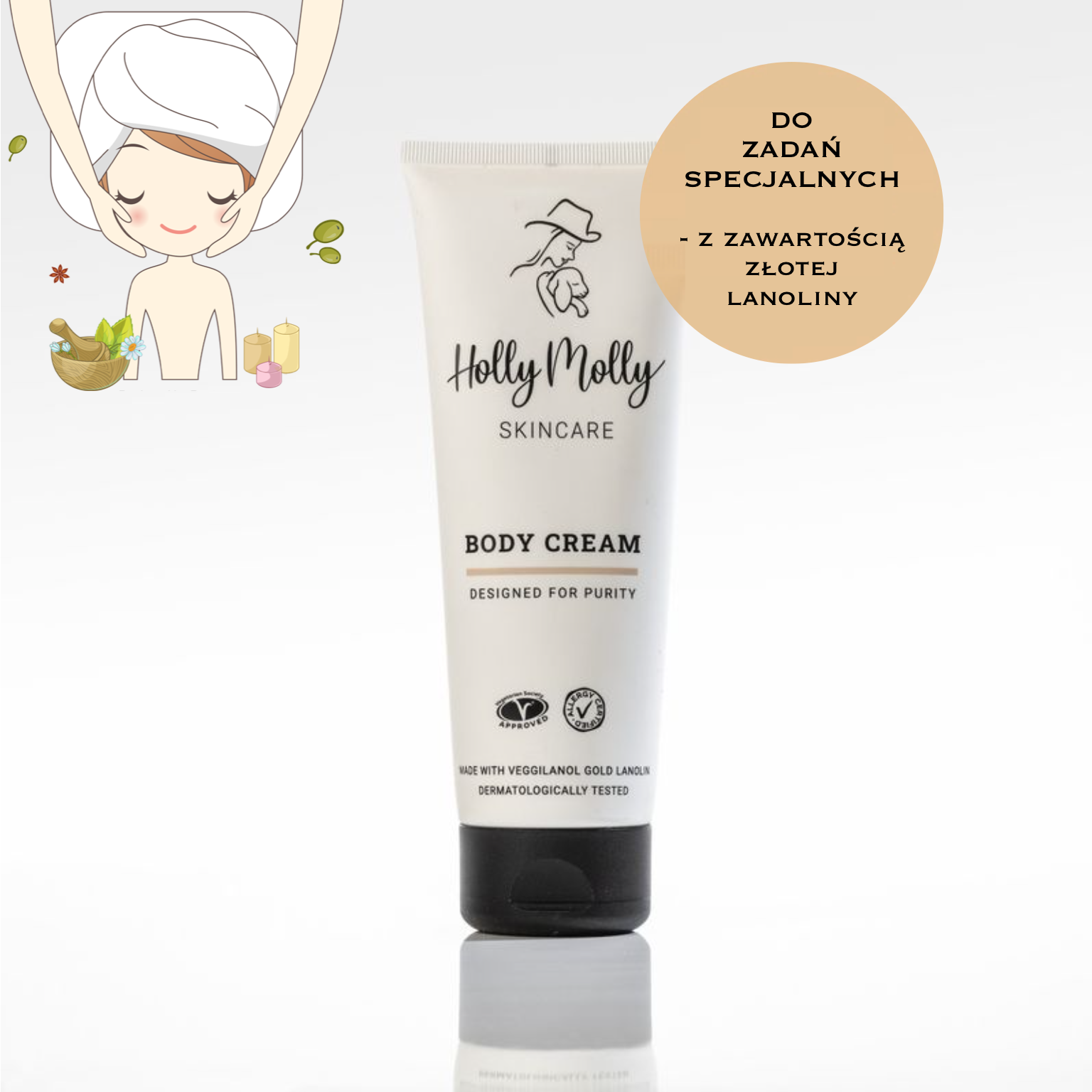 HIPOALERGICZNY KREM DO CIAŁA Holly Molly 250 ml z Lanoliną